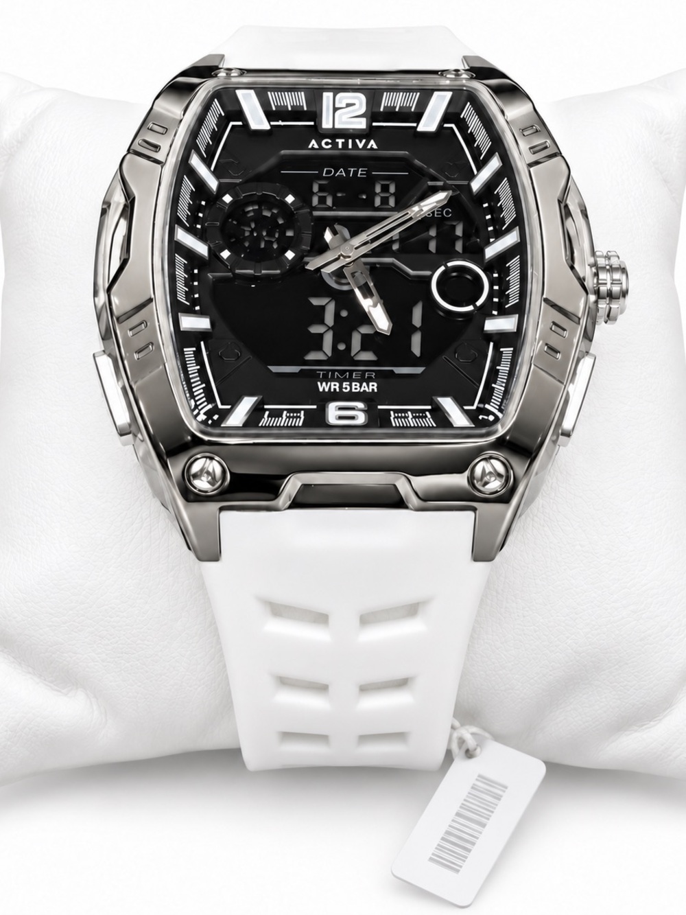 Activa Venzis x Invicta Men’s 50mm Analog Digital Watch White ACW8131-001